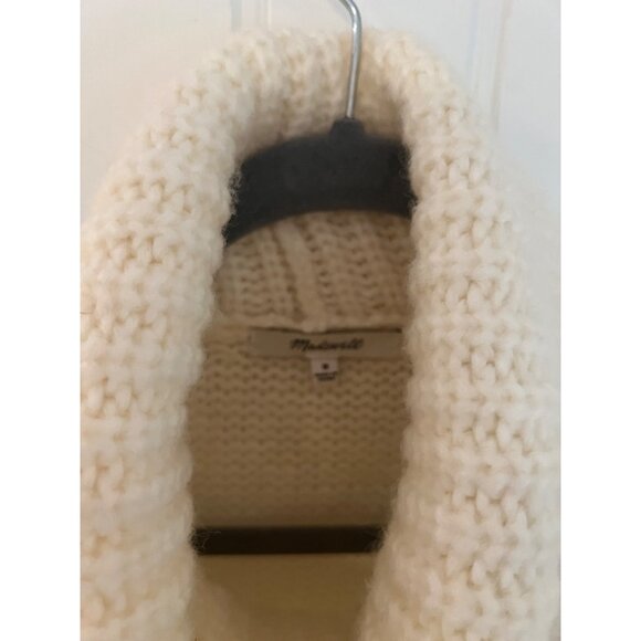 Madewell Somervell‎ Modern Cable Turtleneck Wool Blend Cream Sweater Sz Medium - Picture 6 of 8